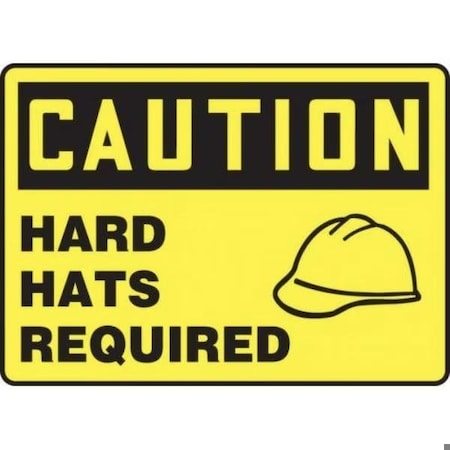 Accuform OSHA CAUTION SAFETY SIGN HARD HATS MPPA642XT MPPA642XT